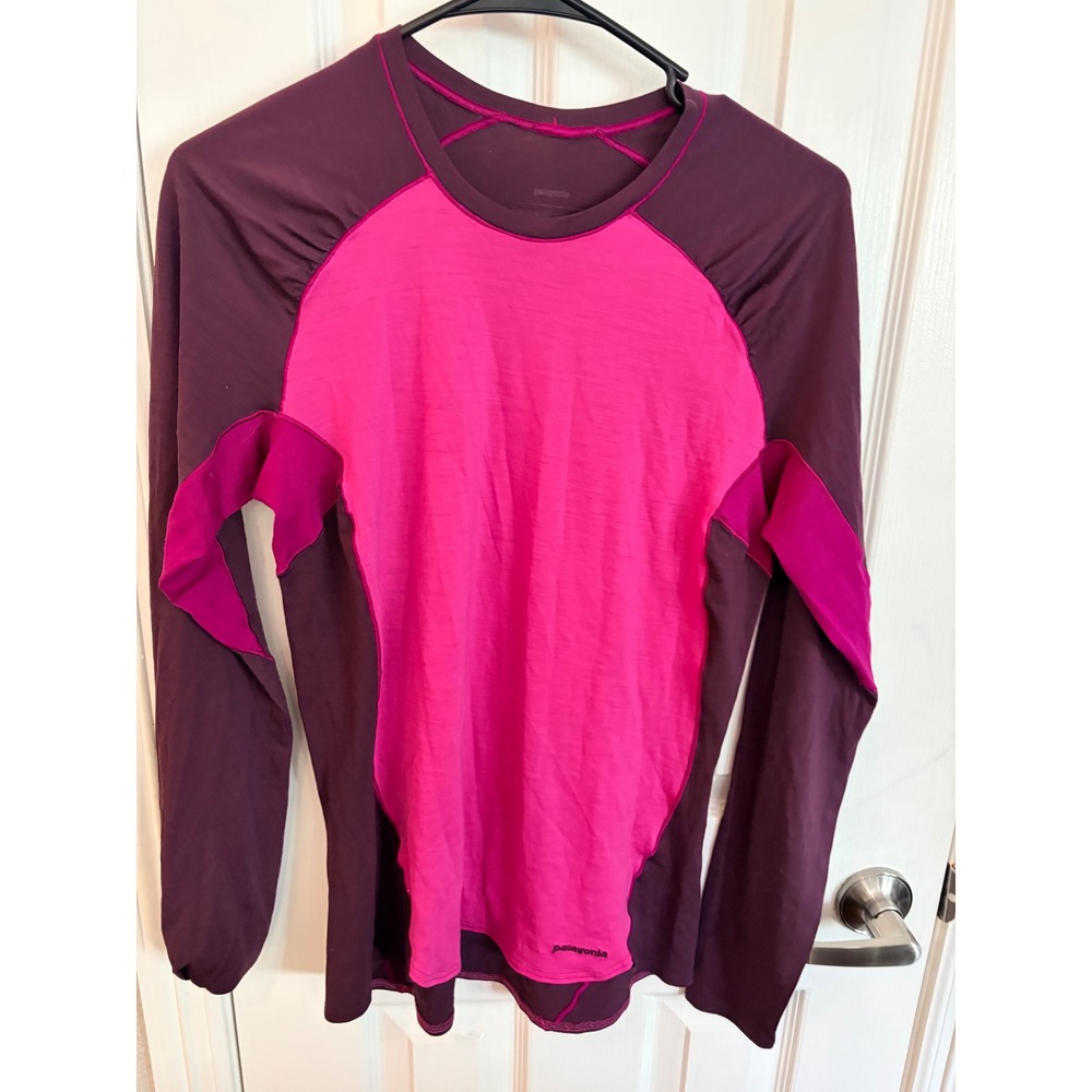 Patagonia Long Sleeve Top Purple Pink Activewear Hiking Base Layer Shirt